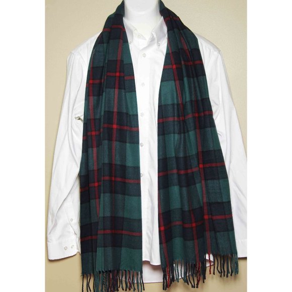 Gap Wide Long Scarf Tartan Plaid Acrylic Men's - Picture 2 of 2